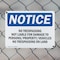 Signmission No Trespassing Not Liable For Damage To OSHA Notice Sign, Plastic, 14in W x 10in L, 2PK OS-2PACK-NS-P-1014-L-14946 - alternate 2